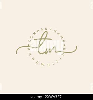 Logo d'écriture manuscrite initiale du membre de l'équipe Illustration de Vecteur