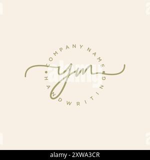 Logo d'écriture manuscrite initiale YM Illustration de Vecteur