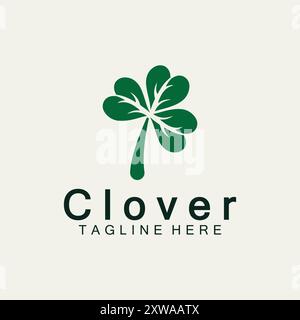 Modèle de logo Clover Leaf Illustration de Vecteur