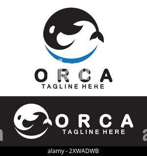 Illustration vectorielle de conception de logo Orca d'épaulard Illustration de Vecteur