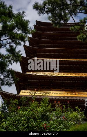 Réplique tour du temple Hwangnyongsa à Gyeongju Corée du Sud Banque D'Images