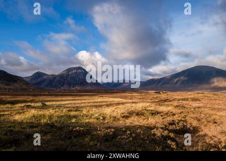 Maison typique, vallée de Glen Coe, Lochaber Geopark, Highlands, Écosse, Royaume-Uni Banque D'Images