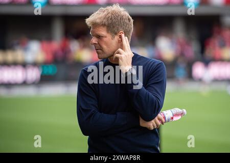 Silkeborg, Danemark. 18 août 2024. L'entraîneur-chef Jens Fonsskov Olsen du FC Nordsjaelland vu lors du match de 3F Superliga entre Silkeborg IF et FC Nordsjaelland au Jysk Park à Silkeborg. Crédit : Gonzales photo/Alamy Live News Banque D'Images