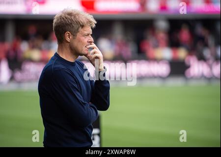 Silkeborg, Danemark. 18 août 2024. L'entraîneur-chef Jens Fonsskov Olsen du FC Nordsjaelland vu lors du match de 3F Superliga entre Silkeborg IF et FC Nordsjaelland au Jysk Park à Silkeborg. Crédit : Gonzales photo/Alamy Live News Banque D'Images