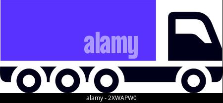 Icône plate de transport, forme carrée Illustration de Vecteur