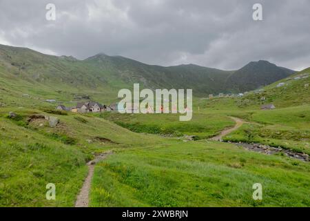 Trekking dans Doberdol, pic de la piste des Balkans, Dobërdol Albanie Banque D'Images