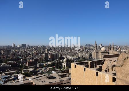 Vue panoramique du Caire depuis la Citadelle, Egypte Banque D'Images