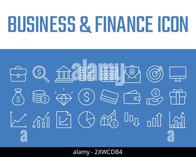 Icônes Business Finance définies. Icône Business and Finance. icônes de vecteur de perte de profit d'entreprise Illustration de Vecteur