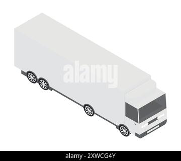 Transport de camion de cargaison isométrique, livraison, boîtes. Modèle de camion de livraison commerciale de ville. Illustration vectorielle. SPE 10. Illustration de Vecteur