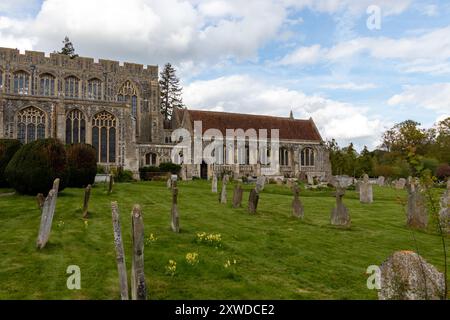 L'église Holy Trinity, Long Melford, Suffolk, Angleterre, RU Banque D'Images