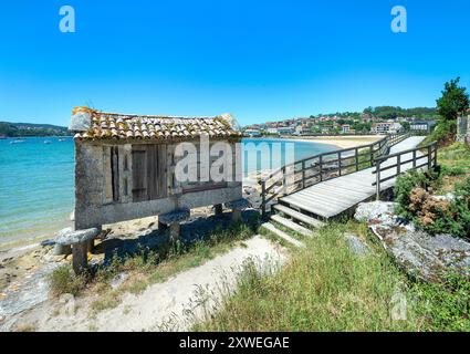 Passerelle en bois à Aldan, Galice, Espagne Banque D'Images