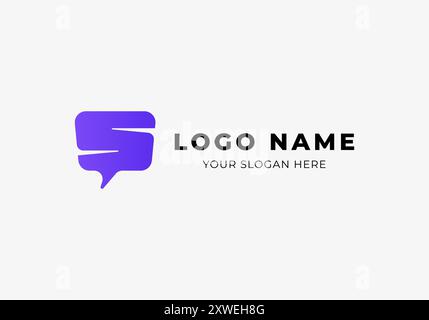 Logo S et Bubble Square Chat Shape, Modern minimalist et Technology logo Design. Fichier modifiable Illustration de Vecteur