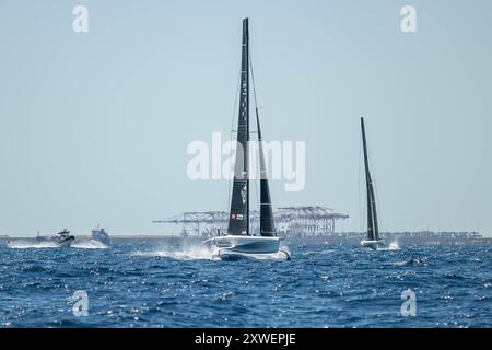 37E ÉQUIPE DE LA COUPE DE L'AMERICA, Copa America· New York Yacht Club American Magic Boat America (classe AC40) (USA) L'équipe américaine navigue à Barcelone. Cat Banque D'Images