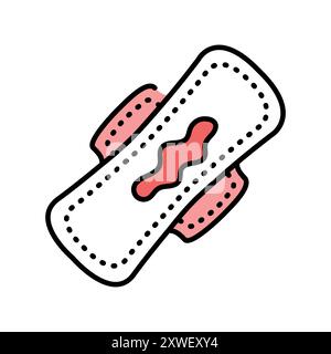 Icône noire de la ligne des coussinets menstruels. Signez pour la page Web, l'application mobile, le bouton, le logo. Bouton isolé de vecteur. Contour modifiable. Illustration de Vecteur