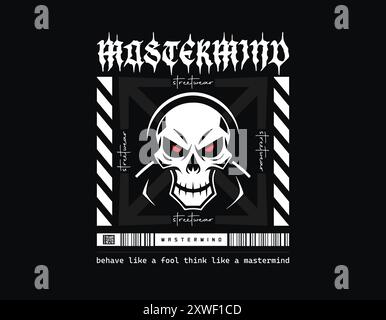 illustration vectorielle de concept mastermind pour la conception de t-shirt, la conception urbaine de vêtements de rue, affiche, sweat à capuche et plus encore Illustration de Vecteur