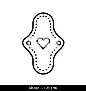 Icône noire de la ligne d'éco-protection menstruelle. Signez pour la page Web, l'application mobile, le bouton, le logo. Bouton isolé de vecteur. Contour modifiable. Illustration de Vecteur