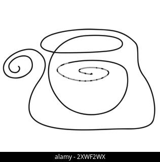 Dessin de ligne continu de tasse de café. Vector illustration Illustration de Vecteur