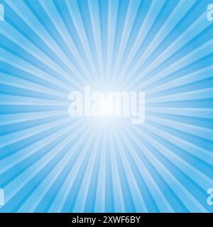 Illustration vectorielle avec fond de ciel de nuage rayonnant, rayons de soleil design rétro et vintage Illustration de Vecteur