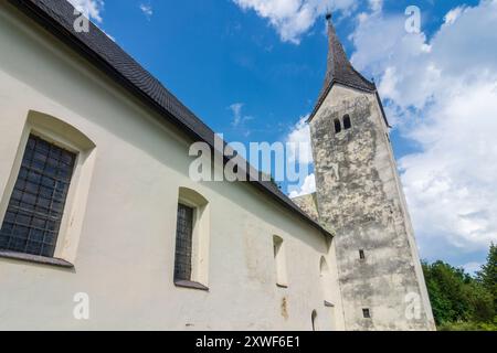 Globasnitz : Mountain Hemmaberg, église filiale et pèlerinage de Hemma et Dorothea à Klopeiner See, Kärnten, Carinthie, Autriche Banque D'Images