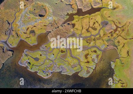 Vue aérienne sur le Salzhaff, formé par l'île de Poel et la baie peu profonde de la mer Baltique près de Wismar, Mecklembourg-Poméranie occidentale, Allemagne Banque D'Images