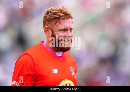 Photo du dossier datée du 14-08-2024 de Jonny Bairstow du Welsh Fire qui fera son retour dans le Yorkshire cette semaine avec sa première apparition au Vitality County Championship depuis qu'il a été abandonné par l'Angleterre. Date d'émission : lundi 19 août 2024. Banque D'Images