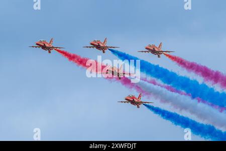 Des flèches rouges, l'équipe de voltige aérienne de la Royal Air Force Banque D'Images