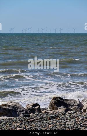 Autour du Royaume-Uni - Walney Island Wind Farm vu de Barrow in Furness, Cumbria, Royaume-Uni Banque D'Images