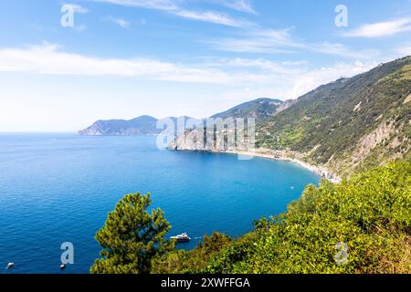 Manarola, Italie - 2 août 2023 : Manarola, Italie - 2 août 2023 : magnifique paysage de la région des cinq terres (Cinque Terre) en Italie Banque D'Images