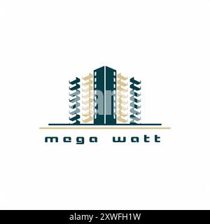 Logo immobilier mettant en avant une architecture stylisée de gratte-ciel pour une entreprise de branding et de construction Illustration de Vecteur