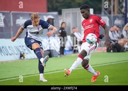 Aarhus, Danemark. 19 août 2024. Match de Superliga entre AGF et Vejle Boldklub au Ceres Park à Aarhus lundi 19 août 2024. (Photo : Bo Amstrup/Scanpix 2024) crédit : Ritzau/Alamy Live News Banque D'Images