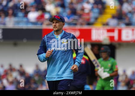 Leeds, Angleterre, 29 mai 2022. Joe Root joue pour les Yorkshire Vikings contre Leicester Foxes dans un match T20 à Headingley. Crédit Colin Edwards Banque D'Images