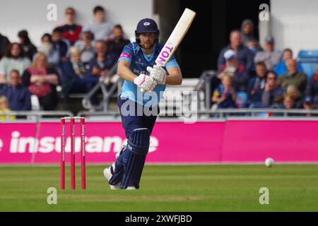 Leeds, Angleterre, 29 mai 2022. Dawid Malan battant pour les Yorkshire Vikings contre Leicester Foxes dans un match T20 à Headingley. Crédit Colin Edwards Banque D'Images