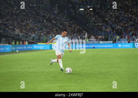 Rome, Italie. 18 août 2024. ROME ITALIE AOÛT 18 - 2024 Italie Serie A match 1 Lazio - Venezia au Stadio Olimpico du match de football entre Lazio et Venezia, pour la première journée de la Serie A Enilive italienne 2024-2025 (Paolo Pizzi World Copyright) dans cette image : Pedro (photo de Paolo Pizzi/Pacific Press/Sipa USA) crédit: Sipa USA/Alamy Live News Banque D'Images