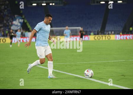 Rome, Italie. 18 août 2024. ROME ITALIE AOÛT 18 - 2024 Italie Serie A match 1 Lazio - Venezia au Stadio Olimpico du match de football entre Lazio et Venezia, pour la première journée de la Serie A Enilive italienne 2024-2025 (Paolo Pizzi World Copyright) dans cette image : Pedro (photo de Paolo Pizzi/Pacific Press/Sipa USA) crédit: Sipa USA/Alamy Live News Banque D'Images