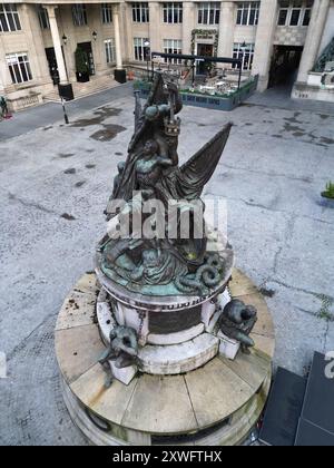 Birds Eye vue surélevée du monument Nelson dans Exchange Flags, Liverpool, Banque D'Images