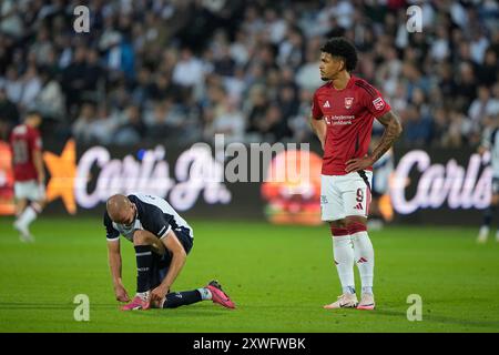 Aarhus, Danemark. 19 août 2024. Match de Superliga entre AGF et Vejle Boldklub au Ceres Park à Aarhus lundi 19 août 2024. (Photo : Bo Amstrup/Scanpix 2024) crédit : Ritzau/Alamy Live News Banque D'Images