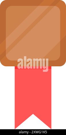 Médaille de bronze. Médaille de bronze carrée. Illustration de Vecteur