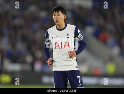 Le fils Heung-min de Tottenham Hotspur lors du match de premier League au King Power Stadium de Leicester. Date de la photo : lundi 19 août 2024. Banque D'Images