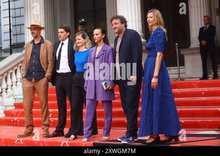 BiH, Sarajevo, 190824. Le tapis rouge le quatrième jour du Festival du film de Sarajevo. Sur la photo : Damir Karakas, Bernard Tomic, Klara Fiolic, Bruno Ankovic, Elma Tataragic. Photo : Antonio Balic / CROPIX Copyright : xxAntonioxBalicx crveni tepih sff4-190824 Banque D'Images