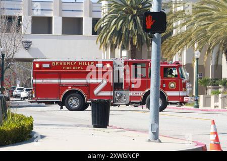 19.08.2024, AMERIKA, USA, Unterwegs in Amerika, Symbolbild, Themenbild, Verschiedene Themenbilder, Reise, ReiseImpresonen, Reisefeatures, Vereinigte Staaten von Amerika, Reisefeature, im Bild Fire Department, Feuerwehr, Beverly Hills, Los Angeles, Santa Monica, USA, Amerika, *** 19 08 2024, AMERICA, USA, sur la route en Amérique, image de symbole, image de thème, diverses images de thème, voyage, impressions de voyage, reportages de voyage, États-Unis d'Amérique, reportage de voyage, dans la photo pompiers, pompiers, Beverly Hills, Los Angeles, Santa Monica, États-Unis, Amérique, Banque D'Images