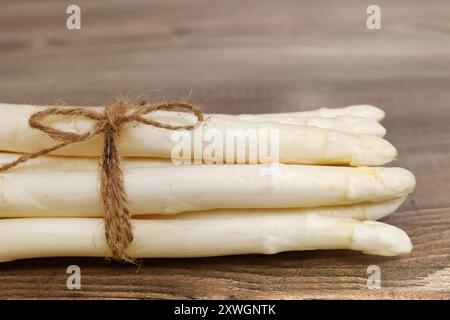 Asperges de jardin, gras de moineau, asperges sauvages (Asparagus officinalis), asperges blanches fraîchement récoltées Banque D'Images