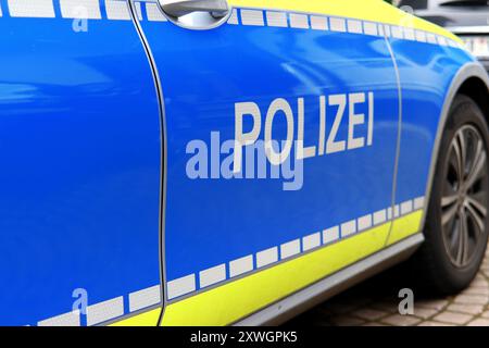 Voiture de police allemande, détail, Allemagne Banque D'Images
