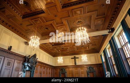 Le palais de justice de Nuremberg abrite la cour d'appel, le tribunal régional, le tribunal local et le parquet, en Allemagne Banque D'Images