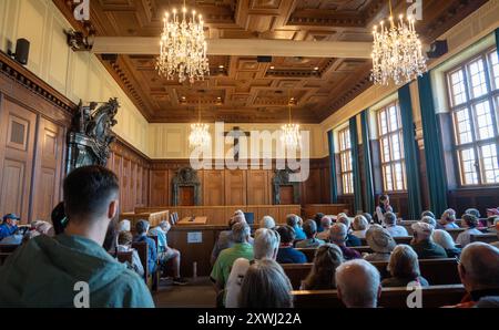 Le palais de justice de Nuremberg abrite la cour d'appel, le tribunal régional, le tribunal local et le parquet, en Allemagne Banque D'Images