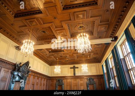 Le palais de justice de Nuremberg abrite la cour d'appel, le tribunal régional, le tribunal local et le parquet, en Allemagne Banque D'Images