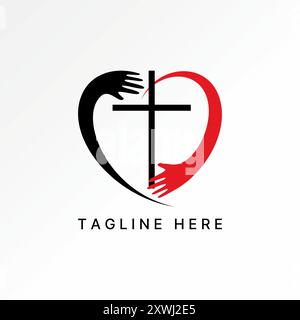 Conception de logo concept graphique abstrait créatif premium vecteur stock swoosh Love Hands Hug Church Pray ministry Faith Related christian catholic baptême Illustration de Vecteur