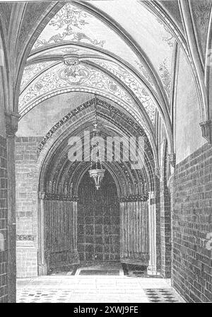 Le Marienburg, Malborku, un château médiéval de l'ordre Teutonique construit au 13ème siècle sur le Nogat, aujourd'hui Pologne. Ici la porte d'Or vers 1880, historique, restauré numériquement reproduction d'un modèle du 19ème siècle, date d'enregistrement non indiquée, Die Marienburg, eine im 13. Jahrhundert erbaute mittelalterliche Ordensburg des Deutschen Ordens an der Nogat, heute Polen. Hier die goldene Pforte um 1880, Historisch, digital restaurierte Reproduktion von einer Vorlage aus dem 19. Jahrhundert Banque D'Images