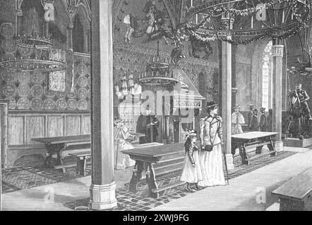 Le Marienburg, Malborku, un château médiéval de l'ordre Teutonique construit au 13ème siècle sur le Nogat, aujourd'hui Pologne. Ici la salle du couvent vers 1880, historique, restauré numériquement reproduction d'un modèle du 19ème siècle, date record non indiquée, Die Marienburg, eine im 13. Jahrhundert erbaute mittelalterliche Ordensburg des Deutschen Ordens an der Nogat, heute Polen. Hier die Konventstube um 1880, Historisch, digital restaurierte Reproduktion von einer Vorlage aus dem 19. Jahrhundert, date du dossier non précisée Banque D'Images