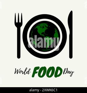 Journée mondiale de l'alimentation, illustration vectorielle, adapté à l'affiche de bannière Web ou à la campagne de cartes, Journée mondiale de l'alimentation. 16 octobre. Concept de vacances. Modèle Illustration de Vecteur