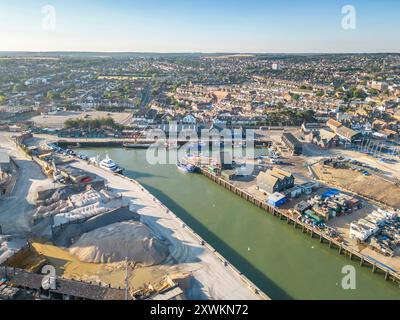 vue aérienne du port de whitshable sur la côte du kent Banque D'Images